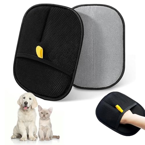 2 stuks dierenhaarverwijderingshandschoenen, kattenhandschoenen, vachtverzorging, hondenhaarverwijderaar, ontharingshandschoen voor katten/honden, antistatische ontharing op bank en kleding