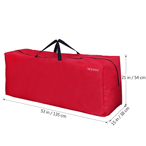 Nicexmas Holiday Christmas Tree Storage Bag For Artificial Christmas Tree Large 53 X 15 X 21.2 Inch (Red) #TOP3