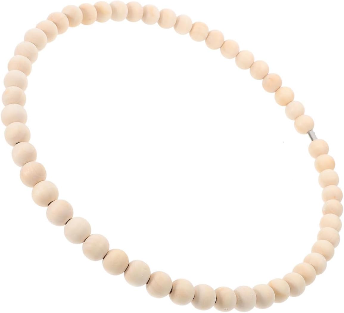Handmade Wood Bead Wreath for Rustic Farmhouse Decor Natural Bead for Seasonal Celebrations for Home Weddings and Parties