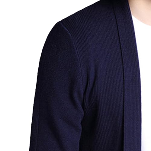 Mens Classic Ribbon Cardigan Men's Open Front Sweater Long Sleeve Cotton Cardigan for Men4