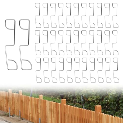35 PcsFence Panel Clips to Stop Rattling Fence Panel Grips Clips Stainless Steel Garden Fence Wedges to Stop Banging for Wind Protector Stop Banging and Rattling