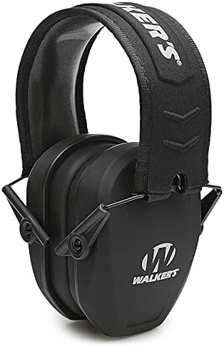 Walker's Razor Slim Passive Earmuffs Ultra Low Profile 27dB NRR Light Weight