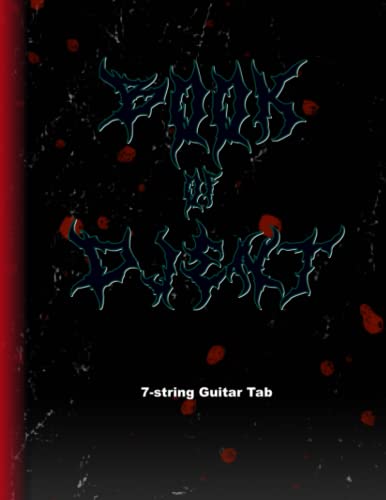 Couverture de Book of Djent: 7-string Tab: Unleash Your Creativity with 7-String Guitar Tablature Notebook: Blank Tab Sheets and Chord Boxes for Composing Metal, Jazz, and More Metal