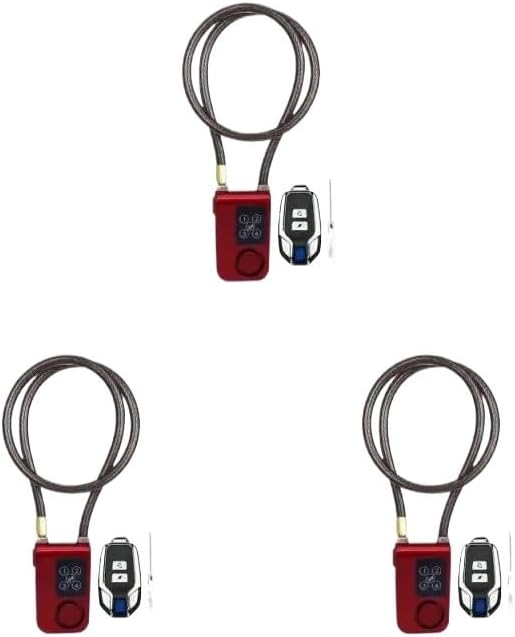Bike Locks Heavy Duty/Bicycle Chain/Cycling Lock,Codes for Bike Cycle, Moto, Door, Gate Fence(1 Red 3pcs)