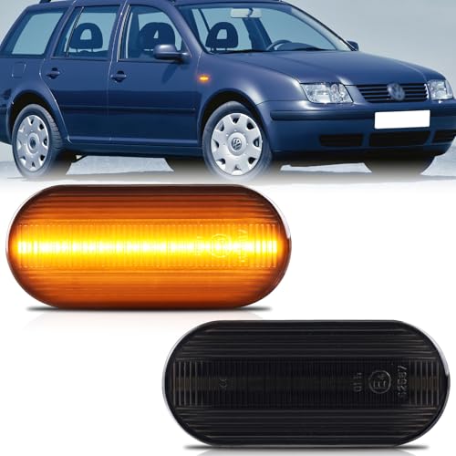 OZ-LAMPE Blinker Seitenblinker für VW Golf Mk3 Mk4 Bora Beetle Polo Jetta Sharan Lupo Multivan Transporter T5 Vento Amarok Camper Caddy III (2K), LED Seitenleuchten mit Canbus Fehlerfrei, 2 Stück