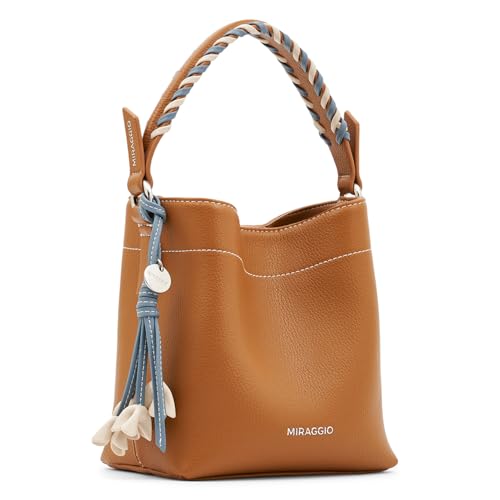 Image of Miraggio Summer Scoop Top Handle Bucket Handbag For Women With Adjustable & Detachable Strap