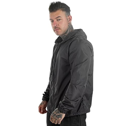 Blusa Masculina Corta Vento Jaqueta Zíper Corrida Caminhada Cor:Cinza;Tamanho:M