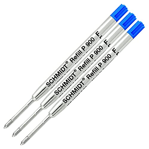 Schmidt P900 recharge bille fine bleue anti bavure pour format Parker