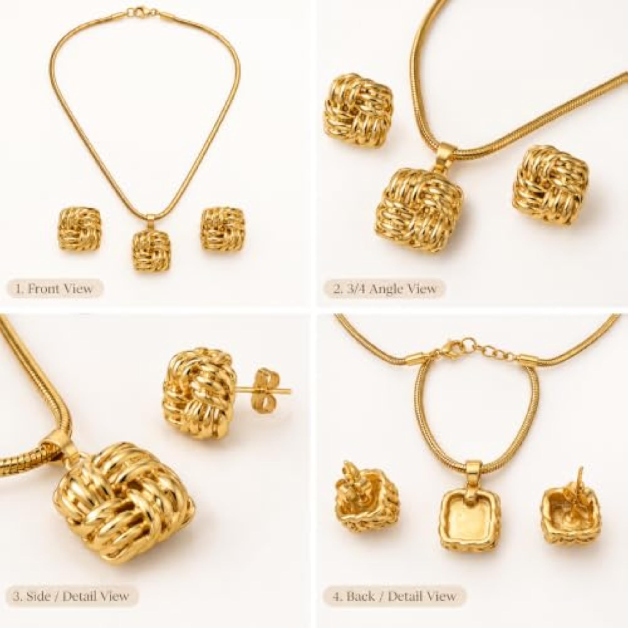 Plated Clover Necklace, Stylish Stainless Steel Design