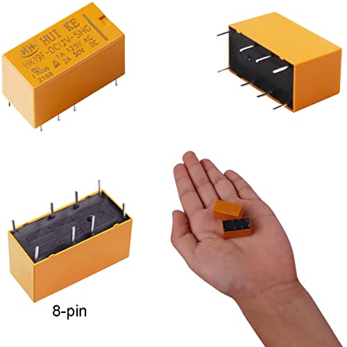 Youmile 5 pcs 5V Coil DPDT 8 Pin PCB General Power Relais HK19F + 5 pcs 12V Coil DPDT 8 Pin PCB General Power Relais HK19F DPDT Relay Coil 8 Pin 2NO 2NC