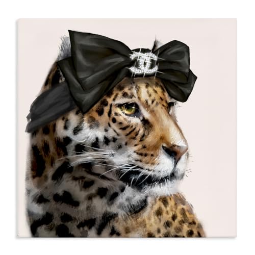 Stupell Industries 'Fashion Leopard Chic Animal Black Bow Glam'| Canvas Art