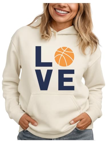 Listado de Ropa de Baloncesto para Mujer , listamos los 10 mejores. 45 Tstars Love - Sudadera con capucha de baloncesto para mujeres y adolescentes, idea de regalo para jugadores, entrenadores y fans, Crema, Medium