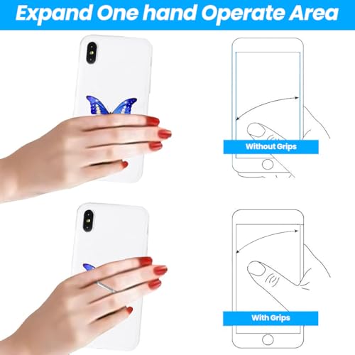 Image of ZIBUYU Phone Ring Holder, 360 Rotatable Metal Grip with Strong Adhesive | One-Hand Grip and Stable Desk Support, Phone Gripper Holder for Case Back Use, Transparent Round