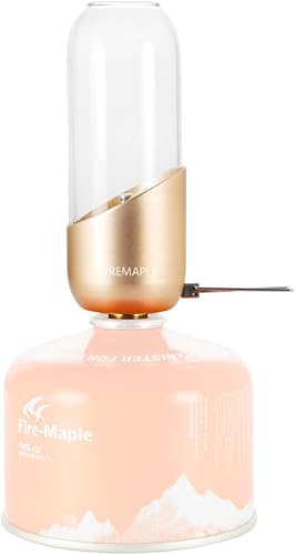 Miniatura 8 de Fire-Maple Farol naranja para acampar de vidrio, acero y aluminio Recipiente de combustible de propano o isobutano hermosas luces No necesita