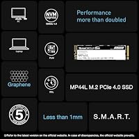 TEAMGROUP MP44L 1TB SLC Cache NVMe 1.4 PCIe Gen 4x4 M.2 2280 Laptop & Desktop SSD (R/W Geschwindigkeit bis zu 5.000/4.500 MB/s) TM8FPK001T0C101 – Ansicht 3