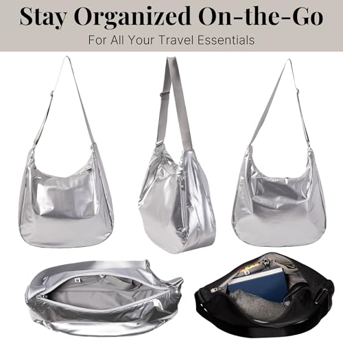 Image of Baggallini Swift Hobo Crossbody Bag for Women - Lightweight 15.7 inchx16 inch Travel Purse Handbag Hobo Bag