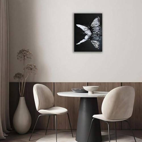 Impression zen papillon noir et blanc salon 60x80 - 3