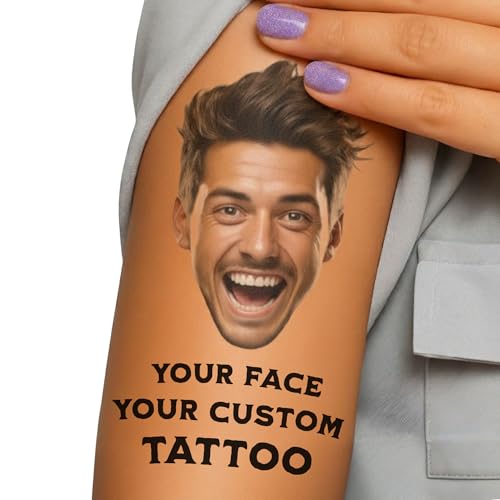 Party Pack - Custom Temporary Tattoos with Your Face | Funny Personalized Face Tattoos for Parties,...