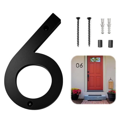 Yuqilin Numero Maison Exterieur，Flottable Acrylique Plaque Numero Maison Exterieur 3D Imperméable L'Eau Numero Boite Lettres，pour Portes Bureaux Boîtes Lettres Portes D'Appartements Garages (6)