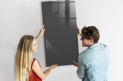 Tablón de anuncios de vidrio templado gris de 60x120 cm con panel magnético para pared 3