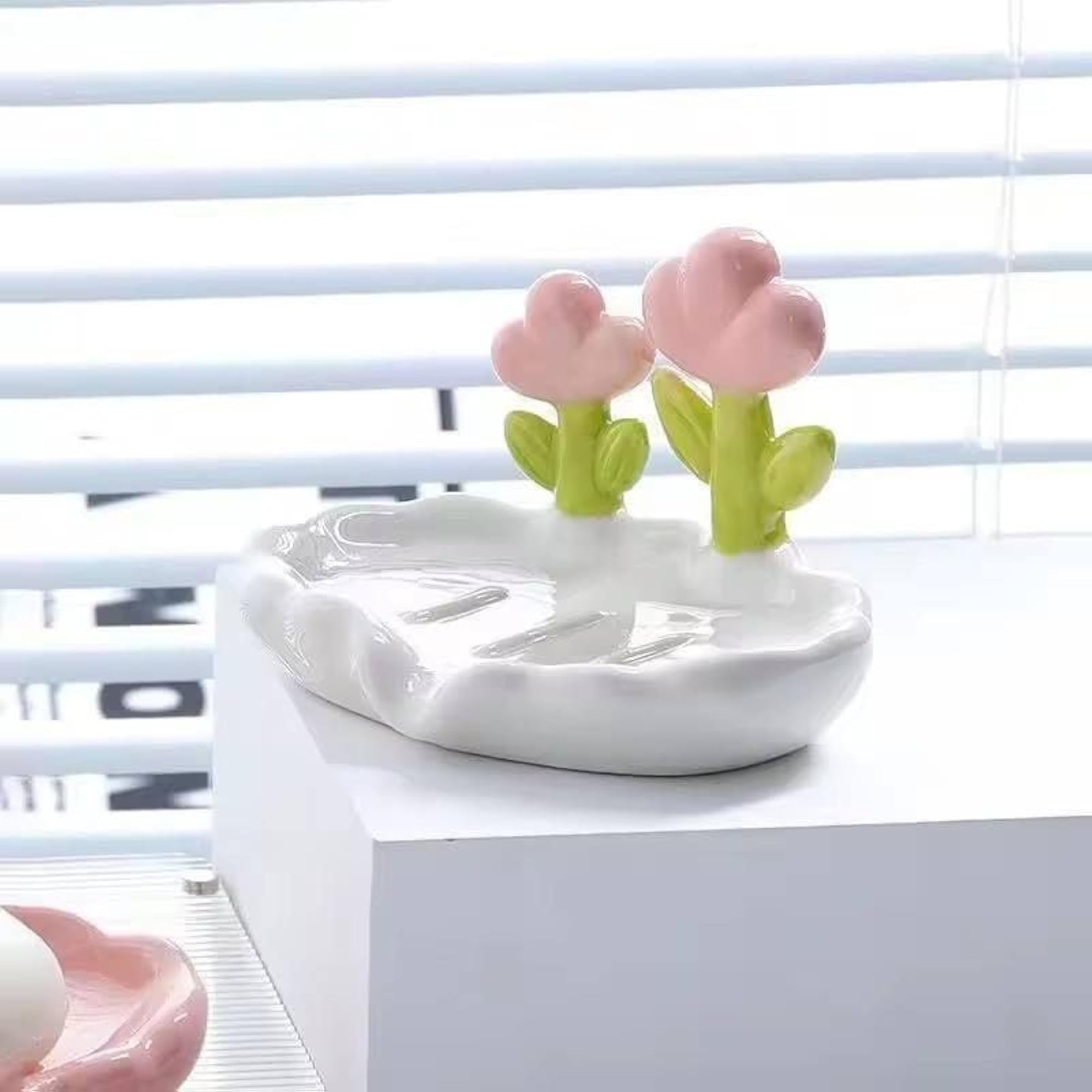 Flower Soap Dish with Drainage Holes, Decorative Holder