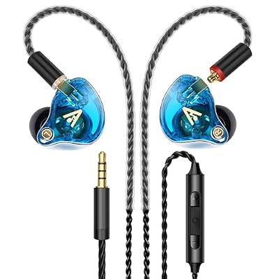 Audiovance Vibes 202M HiFi Wired Earbuds in-Ear Monitor Headphones with Mic