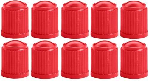 cyclingcolors 10x Bouchon de Valve Voiture Moto Scooter vélo Universel, Plastique Rouge