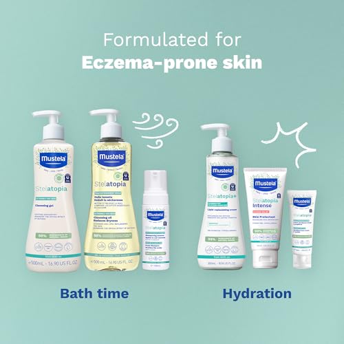 Mustela Stelatopia - Emollient Baby Face Cream - For Eczema-Prone Skin - with Natural Avocado & Ceramides - Fragrance Free - 1.35 fl. oz.