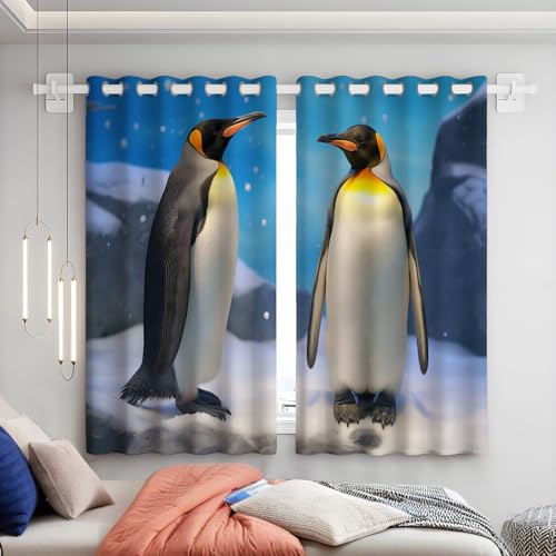 Rideau isolant thermique anti chaleur salon 3D pingouin