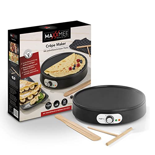 MAXXMEE Crepes Maker mit Teigverteiler & Wender aus Holz | Crêpe Maker mit Ø 30 cm, antihaftbeschichtet - leichte… – Bild 7