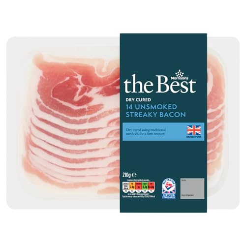 Morrisons The Best Dry Cured Unsmoked Streaky Bacon 220g