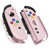 eXtremeRate Joycon 2対応用DIY交換シェルボタン、Nintendo Switch 2対応フルセットハウジングケース+デコレーションストリップ+ミドルブラケット+ボタン+工具キット-デラックス版【桜ピンク】