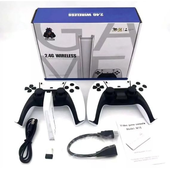 Gamestick Console Retrô M15, 4K HD, 2 Controles Wireless 2.4GHz, ...