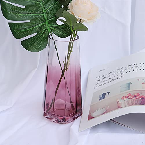 Glazen Bloem Vaas, Ins Stijl Crystal Clear Vaas Diamant Bodem Vaas Handgemaakte Bloem Plant Container Terraria Glazen Vaas voor Bloemen Hydrocultuur Plant, Bruiloft Housewarming Party Home Office Decor - Afbeelding 7