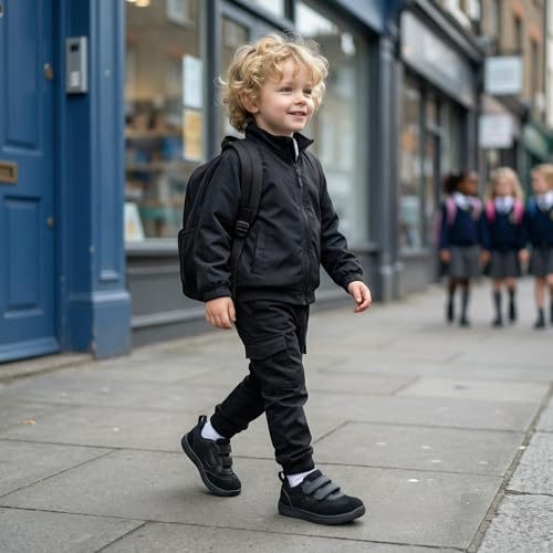 Image of STQ KIDS Toddler Shoes Wide Toe Box Barefoot Sneakers | Zero Drop, Soft Sole, Non Slip, Hook and Loop, Prechool Ready, Indoor Outdoor Play