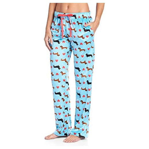 Ashford & Brooks Women's Plush Mink Fleece Pajama Sleep Pants - Turquoise Dachshund Dog Lover - 2X-Large