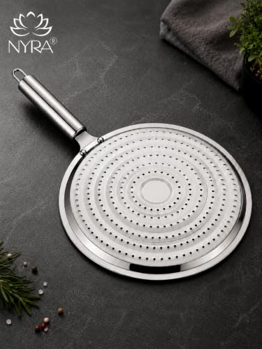 Image of Nyra Stainless Steel Multi- purposeRound Roaster Plate /Chapati Toast Grill /Gas Stove Barbeque