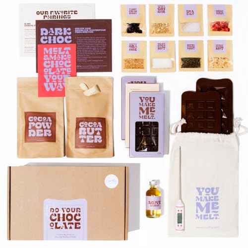 Craftlys Chocolate Making Kit: Create Delicious Natural Chocolate at Home | Complete Set with Toppings | A Thoughtful Gift for Food Lovers Birthdays and Celebrations