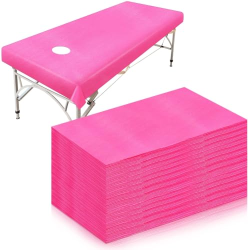 Image of Gypsy 20 Pcs Non-Woven Disposable Bedsheet | 32 x 72 Inc - Pink | Massage Table, Salon, Spa, Parlour, Clinics,Travel, Hospital & Hotels | Thick Breathable,Waterproof & Oilproof Bed Cover