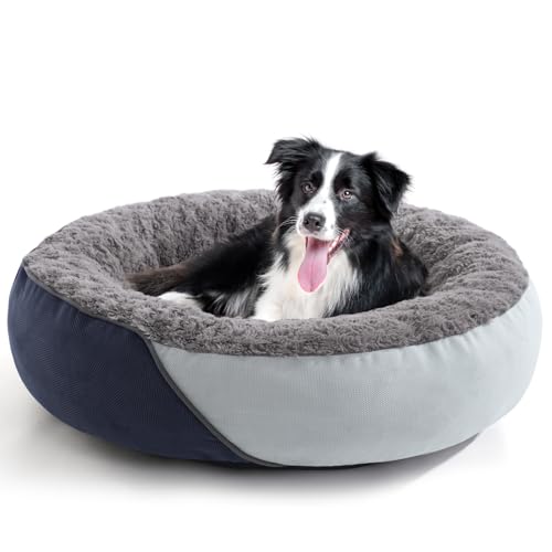 FURTIME Round Dog Bed(79 * 79cm), Donut Cuddler Dog Bed for Large Dogs, Ideal for Doberman Pinscher, Australian Herding Dog