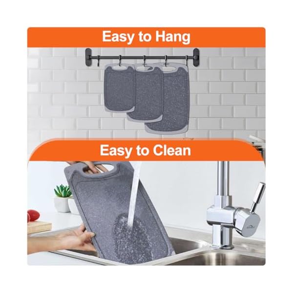 Cutting boards for kitchenkimiup kitchen cutting board set of 3professional chopping boards setsdishwasher safe cutting boards with juice grooves carrying handle no bpa  urban country home decor