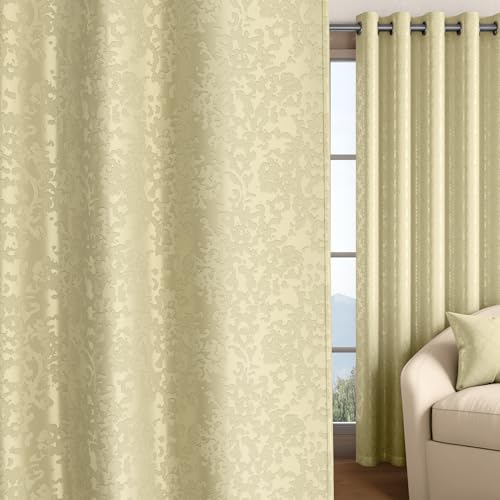 Image of Wakefit Jacquard Room Darkening Curtain | Light Blocking Upto 70% | (5 x 3.9 ft) | Door Curtain | Set of 2 | Reduces Noise | Machine Washable | Smash |Geo White