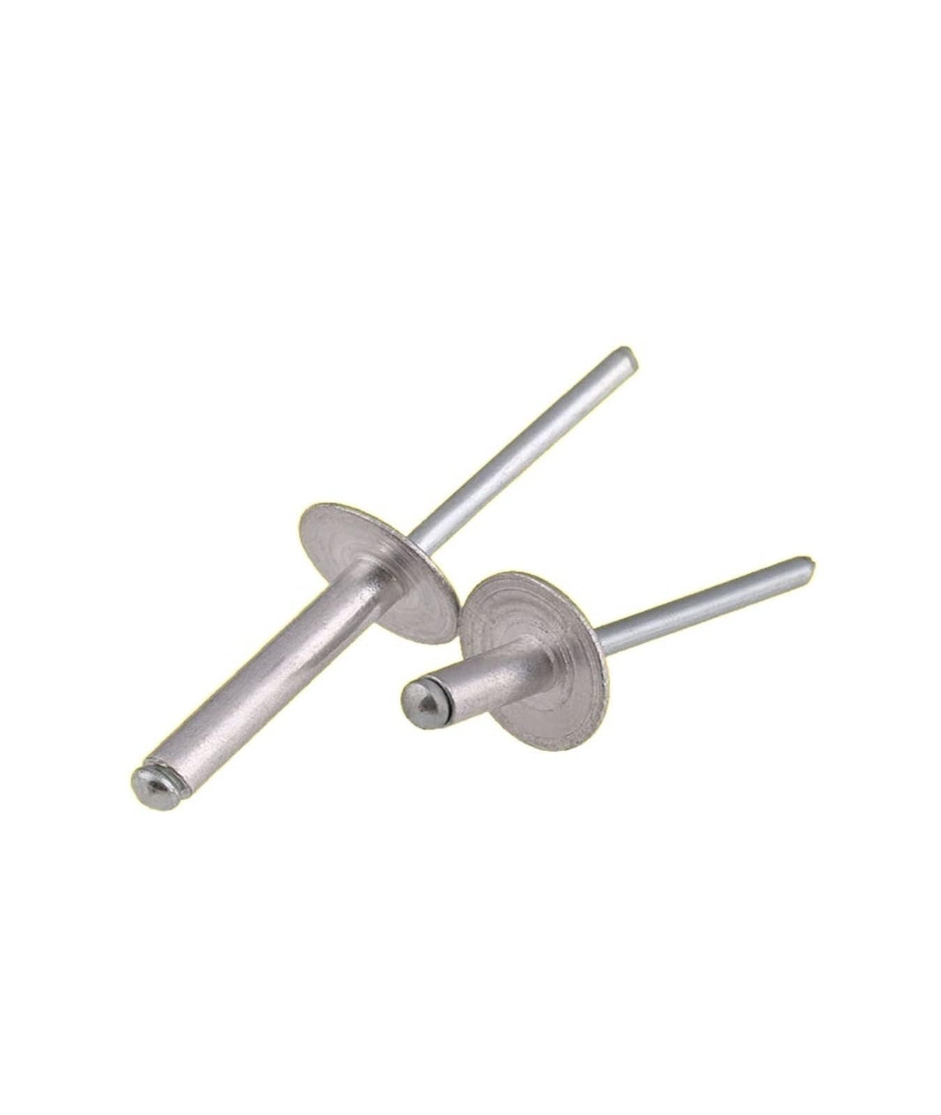 Alu Blindniete Großer Kopf,Große Flanschnieten, 50 Stück große Aluminium-Blindnieten mit offenem Ende/Blindniete/Abziehkappe(M4X8)