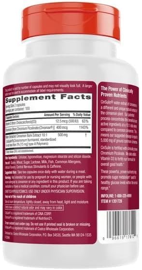 Advanced Strength Cinssulin Cinnamon, Chromium Picolinate, Vitamin D3 Cinnamon 500 Mg, Chromium Picolinate, 400 Mcg, Vitamin D3, 500 Iu, 200 Capsules + Exclusive Vitamin Guide ADV Home