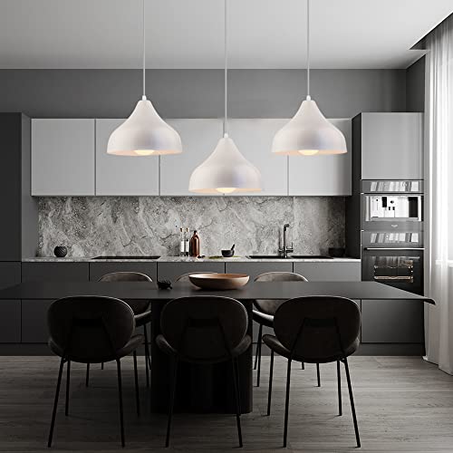 Dôme d'éclairage de plafond réglable blanc pour table de repas et bar - 3