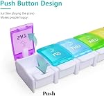 MOLN HYMY Weekly Pill Organizer 2 times a day, AM PM, 14 Compartments, 7 Day, Rainbow Colours, Push Button Design, Large Capacity (Rainbow)