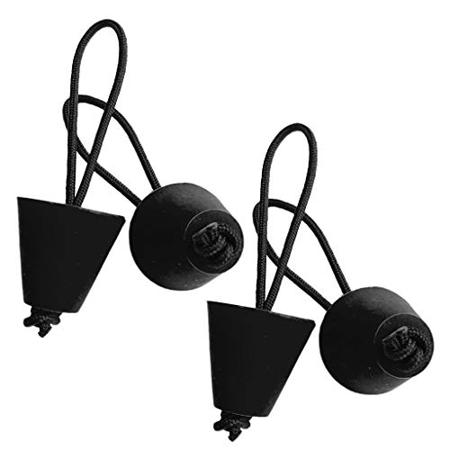 YiMusic 4 Pcs Kajak Scupper Stecker Plug Kit für Universal Kajak Kanu Ablauf Löcher Stopper Bung Ersatzteil(Schwarz) Cover