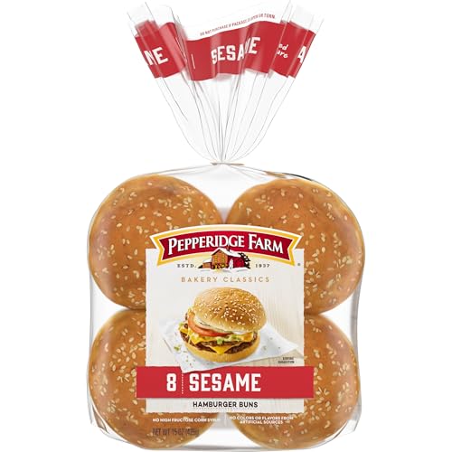 Image of Pepperidge Farm Sesame Topped Hamburger Buns, 8-Pack Bag