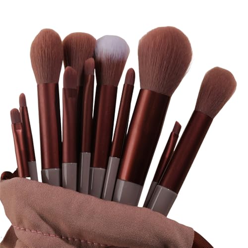 Juego de 13 brochas de maquillaje para sombra de ojos, base, polvos cosméticos suaves y esponjosos, colorete, difuminado, herramientas de belleza, rosa, 13 piezas