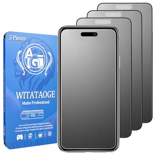 WITATAOGE 3 Pack Matte Screen Protector for iPhone 16 Pro Max Matte Tempered Glass Anti-Fingerprints Anti-Glare Anti-Scratch 9H Hardness for iPhone 16 Pro Max 6.9